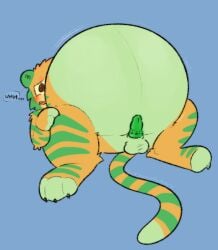 1boy 3_toes absurd_res animal_genitalia animal_penis anthro anthro_male anthro_only balls belly belly_expansion belly_focus big_belly big_cat big_stomach blue_background blush brown_eyes brown_eyes_male cat_penis cock dialogue dick digital_drawing_(artwork) digital_media_(artwork) english expansion felid feline feline_genitalia feline_penis felixmcfurry feral feral_male feral_only fetish first_porn_of_character fur fur_markings furry furry_male furry_only furry_solo green_belly green_ears green_markings green_penis green_stripes hi_res inflated inflated_belly inflation inflation_fetish laying_down laying_on_back looking_at_viewer looking_at_you male male_feral male_furry male_inflation male_only markings markings_(fur) massive_belly no-human no_human no_humans no_penetration no_sex on_back one_color_background only_furry only_male open_mouth orange_body orange_fur original original_character penile_spines penis plain_background png procreate_(artwork) semi-anthro semi-feral simple_background solo solo_anthro solo_furry solo_male spikes_on_penis stomach stomach_focus stomach_inflation stripes stripes_(marking) tail testicles tiger xango_(felixmcfurry)