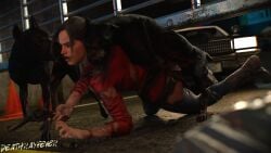 1girls 2boys about_to_be_raped absurd_res abuse abused_female alternate_version_available anal anal_knotting anal_rape anal_sex being_raped brown_hair caught claire_redfield claire_redfield_(jordan_mcewen) cum_in_ass cum_inside deathrayfever defeated defeated_heroine defenseless dirty disgusted dominant_male forced forced_anal forced_partners forced_sex grossed_out gun humping imminent_oral imminent_rape knot knotted knotting licking_face licking_lips overpowered pained_expression rape red_clothing red_jacket resident_evil resident_evil_2 restrained rough_anal rough_sex stuck_in_ass stuck_knot thrusting_into_ass torn_clothes unwanted_cum_inside zoophilia