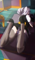 brawl_stars colette_(brawl_stars) kifo kifonety laying_on_stomach panties pantyhose