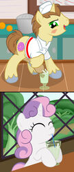 cutie_mark_crusaders donut_joe_(mlp) friendship_is_magic hair_on_head my_little_pony ohohokapi sweetie_belle_(mlp)