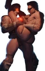 anal anal_sex beard bredfar cybernetic_eye daddy dilf enemies enemies_having_sex enemies_to_lovers gay johnny_cage kano_(mortal_kombat) male mortal_kombat mortal_kombat_x muscular muscular_male netherrealm_studios penetration spread_legs standing standing_sex sunglasses thrusting_into_ass