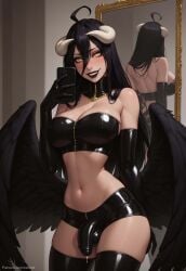 1futa 1futanari ahoge ai_generated albedo_(overlord) ass big_ass big_breasts big_butt big_hips big_penis black_clothes black_clothing black_eyeshadow black_hair black_hair_female black_lip black_lips black_lipstick black_makeup black_wings breasts cleavage clothed clothing crazy crazy_eyes crazy_girl crazy_smile demon demon_girl demon_horns demon_wings dick dickgirl dominatrix eyebrows eyelashes futa_only futanari goth goth_futa goth_girl gothic grin grinning grinning_at_viewer hair hair_between_eyes hands-free horns huge_cock indoors latex latex_armwear latex_clothing latex_gloves latex_legwear latex_stockings latex_suit latex_thighhighs lips long_hair looking_at_viewer makeup narrow_waist narrowed_eyes nose overlord_(maruyama) penis seducing seductive seductive_eyes seductive_gaze seductive_look seductive_mouth seductive_pose seductive_smile shorts smile smile_at_viewer smiley_face smooth_balls smooth_penis smooth_skin solo solo_dickgirl solo_focus solo_futa solo_futanari succubus succubus_horns succubus_wings testicles velonix yandere yellow_eyes