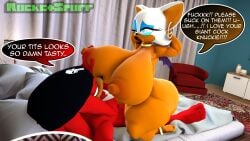 3d 3d_(artwork) absurd_res ahe_gao ambiguous_penetration anthro ass bat beanie beanie_only bed big_breasts big_butt bracelet breasts choker claws clothing digital_media_(artwork) duo ear_piercing ear_ring echidna female furniture gold_(metal) gold_anklet gold_bracelet gold_choker gold_jewelry gold_necklace hands_behind_head hat hat_only headgear headgear_only headwear headwear_only hi_res hoop_ear_ring huge_breasts huge_butt jewelry knuckles_the_echidna looking_pleasured lying lying_on_bed male male/female mammal monotreme mostly_nude muscular muscular_male necklace on_bed penetration piercing punisher ring_piercing rocketspuff rouge_the_bat sega sonic_(series) sonic_the_hedgehog_(series) speech_bubble thick_thighs toe_claws tongue tongue_out