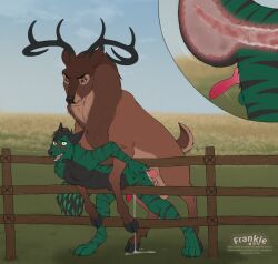 against_fence against_surface anthro anthro_on_feral anthro_penetrated antlers bent_over bodily_fluids brown_body brown_fur canid canine cloven_hooves cum cum_drip cum_in_ass cum_inside cumshot deer dripping duo ejaculation fence fenn.perrox feral feral_penetrating feral_penetrating_anthro feral_rape forced fox fur genital_fluids green_body green_fur hi_res hooves horn inflation inflation internal internal_anal larger_feral licking licking_lips male male/male male_anthro male_feral mammal penetration rape sex size_difference smaller_male tears_of_pain tongue tongue_out whiskers zoophilia