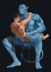 2boys abs anal anal_sex ass avatar avatar:_the_way_of_water balls bara biceps big_balls big_dom_small_sub big_penis blue_body blue_skin cum dominant dominant_male domination erection gay gay_anal gay_domination gay_sex genital_fluids jay23art male male/male male_human/male_alien male_nipples male_only male_penetrated male_penetrating_male manly miles_quaritch muscular muscular_male na'vi nipples nude pecs penetration penis riding_penis sex size_difference yaoi