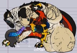 absurd_res alien anthro anus arthropod ass avian ball_vore balls balls_expansion bent_legs bird bodily_fluids centignoll_(demon1forestrp) centipede cock_vore cum cum_on_face double_penetration dripping duo expansion genital_expansion genital_fluids genitals gnoll handjob handjob_from_behind handjob_while_penetrated handjob_while_penetrating hi_res hyena ignamevam ignus_(ignus_vam) in_penis inside_balls internal leaking_precum male male/male male_penetrated male_penetrating male_penetrating_male mammal markings myriapod nipples penetrating_while_penetrated penetration penile penis precum precum_drip precum_everywhere precum_on_ground precum_on_own_penis precum_on_penis precum_string raised_leg raised_tail sex size_difference tail tail_genitals tail_markings tail_penis tail_penis_in_pussy tail_tuft tail_vulva tuft unusual_anatomy unusual_genitalia_placement unusual_penis_placement unusual_tail unusual_vulva_placement vaginal_penetration vore vulva yonnixart