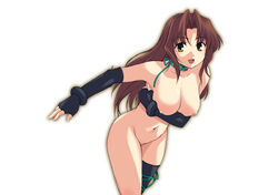 1girls breasts brown_eyes brown_hair eclair_(kiddy_grade) female gloves kiddy_grade long_hair looking_at_viewer masaharu_arisawa navel nipples tagme