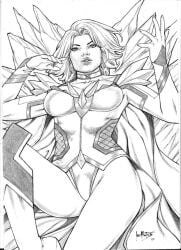 1girl 2025 2d 2d_(artwork) 2d_artwork artist_signature bent_knee big_breasts breasts drawing emma_frost emma_frost_(marvel_rivals) fanart female female_focus female_only hero_costume heroine leo_matos looking_at_viewer marvel marvel_comics marvel_rivals medium_hair no_color no_sex pencil_(artwork) sfw solo solo_female solo_focus thick_lips thick_thighs white_queen x-men
