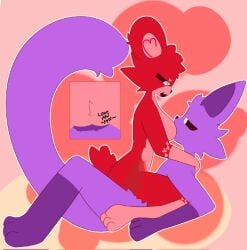 1boy 1girls ambiguous_penetration anthro_on_anthro bear_girl bobby_bearhug breast_sucking cat_ears catboy catnap catnap_(poppy_playtime) cowgirl_position critters_(poppy_playtime) edited edited_image feline female heart-shaped_pupils long_tail male male/female no_humans penetration poppy_playtime purple_fur pussy red_fur smiling_critters tit_sucking tits_in_face vaginal_penetration zsylv_(vrchat)