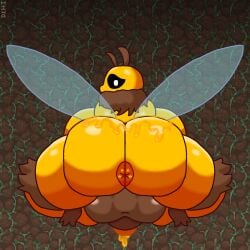 anthro arthropod back back_view backsack balls bee behind_view dontihateit futanari honey huge_ass huge_balls huge_cock hymenopteran intersex looking_back penis presenting_anus presenting_hindquarters queen_bee_(terraria) squatting terraria