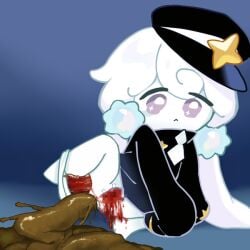 blood cookie_run female fetish hyper_feces hyper_scat menstruation milkyway_cookie scat shit