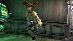 3d borderlands borderlands_2 breasts dressing female gaige_(borderlands) no_artist_signature panties_down small_ass small_breasts stockings tagme