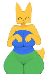 1anthro 1female 1furry 1girls ai_generated animal_ears animal_tail anthro anthro_female anthro_only big_ass big_breasts big_butt big_hips big_thighs blue_shirt breasts breasts_focus closed_eyes cube_head dot_nose female female_anthro female_focus female_furry female_only furry furry_ass furry_breasts furry_ears furry_female furry_only furry_tail green_pants hip_focus hips hips_wider_than_shoulders huge_ass huge_butt huge_thighs noob noob_(roblox) only only_female only_furry only_girl only_woman pants roblox roblox_avatar roblox_game robloxian shirt shoulders solo solo_anthro solo_female solo_focus solo_furry tail uwu waist yellow_body yellow_ears yellow_fur yellow_hair yellow_skin yellow_tail