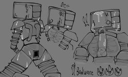 artist_request ass_focus asshole badware balls blush breasts character_name confused_expression cum cum_on_face die_of_death_(roblox) disembodied_penis female killdroid looking_back male penis penis_between_breasts pussy pussy_juice roblox roblox_game robot smile sweat sweating