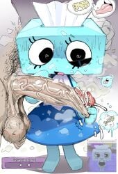 2025 animate_inanimate balls big_balls big_penis black_eyelids black_eyes black_text blue_body blue_clothing blue_dress blue_speech_bubble body_hair clothed clothing dandy's_world digital_drawing_(artwork) digital_media_(artwork) directional_arrow dress english_text erection eyelashes faceless_character faceless_human faceless_male featureless_feet feet female female_focus female_humanoid female_on_human fishbone for_a_head foreskin foreskin_play foreskin_pull freckled_face freckles genitals glans goatboydraws hairy_balls hi_res human human_on_humanoid humanoid humanoid_focus humanoid_genitalia humanoid_penis interspecies larger_human larger_male looking_at_another's_genitalia looking_at_another's_penis looking_at_genitalia looking_at_penis looking_down looking_down_at_genitalia looking_down_at_penis male male_human male_on_humanoid mammal object_head one_eye_half-closed open_mouth penis pictographics pink_tongue pose pubes pupils red_glans reference_image roblox size_difference smaller_female smaller_humanoid smegma smell solo_focus speech_bubble spiral_pupils sponge square_(anatomy) standing text tisha_(dandy's_world) tissue tissue_box tongue toons_(dandys_world) uncircumcised vein veiny_balls veiny_penis white_pupils white_sclera white_speech_bubble white_text