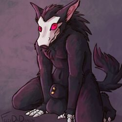 alligator alligatorid animal_genitalia anthro balls bone bone_hand canid canine canis crocodilian cryptid felixdadragon full-length_portrait fur furgonomics furry-specific_piercing genital_piercing genitals hi_res hybrid jackal looking_at_viewer male mammal nude piercing portrait red_eyes reptile scalie shaded sheath sheath_piercing simple_background sitting sitting_on_ground skull skull_head smile smiling_at_viewer solo tail teeth