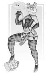 absurd_res anthro armwear athletic bbgg_(artist) bdsm_gear bell carol_holiday clothing deer deltarune dildo dominant dominant_anthro dominant_female elbow_gloves female footwear genitals gloves handwear hi_res high_heels key latex latex_clothing lock lock_symbol mammal mature_female sex_toy shoes solo strapon stretch_marks undertale_(series) unusual_anatomy unusual_dildo unusual_genitalia unusual_sex_toy