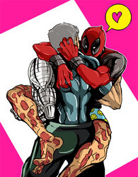 2boys cable_(x-men) deadpool gay leg_wrap male male_only marvel nathan_summers smiley_face spoken_heart wade_wilson x-force x-men yaoi