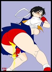 esk female female_only human peeing sakura_kasugano solo street_fighter tagme