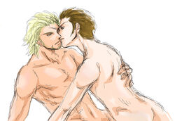 2boys balthier basch_fon_ronsenburg beard final_fantasy final_fantasy_xii male_only nude yaoi