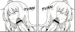 female head_turn human male marisa_kirisame penis penis_on_face poking straight touhou