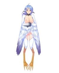 avian breasts censored female harpy hirajoshiba monster_girl nipples sei_monmusu_gakuen transparent_background vanadis wings