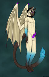 2012 anthro black_hair character eliana-asato erection feline fur furry gay hair hybrid ice_dragon kaneko male no_humans penis purple_eyes purple_penis siamese tatsuo wings