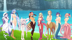 6+girls avian bee centaur detachable_head doll_joints dragon dullahan equine female ghost glasses harpy insects lamia monster_girl multi_arm multi_limb multiple_girls naga scylla sei_monmusu_gakuen spirit taur vanadis wings