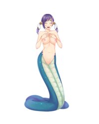 breasts censored closed_eyes female lamia monster_girl naga navel nipples open_mouth sei_monmusu_gakuen transparent_background vanadis