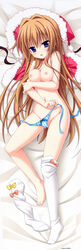 barefoot blush breasts dakimakura feet female fixed high_resolution hontani_kanae long_hair long_image moribe_(rabumanyo) nipples no_shoes single_thighhigh tall_image thighhighs toes