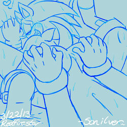 anal anal_sex anthro blush fur gloves hedgehog male male_only multiple_males open_mouth penetration penis redfirestar sega sex silver_the_hedgehog sketch sonic_(series) sonic_the_hedgehog yaoi