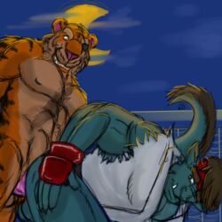 anal anthro baddemona dragon feline fur furry furry_only gay male no_humans street_fighter tiger video_games