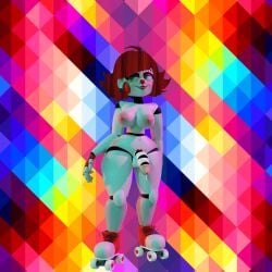 3d beth_(fnaf) big_cock clown_girl cum edit five_nights_at_freddy's futanari gjuwhsb original_character red_hair robot robot_girl solo summer_of_87_baby