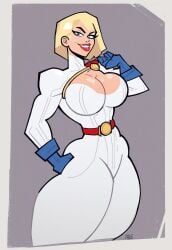 ai_generated big_breasts bimbo cartoony dc_comics gwee huge_breasts kara_danvers kara_zor-el large_breasts muscular power_girl