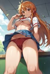 ai_generated big_breasts female h23chris ikkitousen school_uniform sonsaku_hakufu underboob upskirt