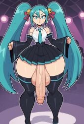 ai_generated big_penis flat_chest futa_only futanari gwee hatsune_miku huge_cock small_breasts vocaloid