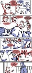 1boy breasts comic female frisk_(undertale) monster_girl multiple_boys nude silent_comic skeleton smile