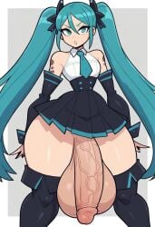 ai_generated big_penis flat_chest futa_only futanari gwee hatsune_miku huge_cock small_breasts vocaloid