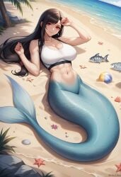 ai_generated aqua_tail final_fantasy laying_down mermaid poptoonz tagme tifa_lockhart