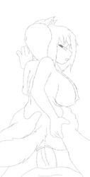 animated anthro big_breasts black_and_white bonk bouncing_breasts breasts cindymae feline female from_behind fur furry male nipples penetration sex vaginal_penetration