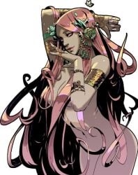 aphrodite edit goddess greek_mythology hades_(game) naked naked_female pink_hair pink_lipstick