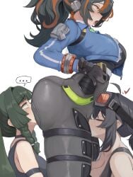 2d 3girls anilingus ass_worship big_ass big_breasts black_hair blonde_hair blue_plate_special breasts cropped_jacket cunnilingus curvaceous curvy curvy_female dat_ass dialogue eating_ass eating_pussy face_in_ass facesitting fat_ass female female_rimming_female fff_threesome from_side grace_howard kim_somang large_breasts lesbian naked nude onomatopoeia oral pussy pussy_juice qingyi_(zenless_zone_zero) rimming rimming_female royal_treatment thick_thighs threesome white_background yuri zenless_zone_zero zhu_yuan