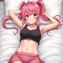 ai_generated amy_aruha amy_plie armpits grand_chase grandchase navel pink_hair thighs