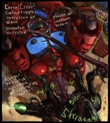 1girls adeptus_mechanicus anthro bodily_fluids cum cum_in_pussy cum_inside defeated dialogue duo english_text female forced genital_fluids hi_res imperium_of_man lewdpencil machine male male/female rape robot straight text tyranid warhammer_(franchise) warhammer_40k