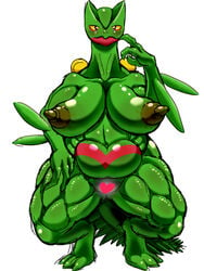 1girls big_breasts blush breasts censored chubby female female_only gotobeido heart muscles muscular muscular_female nintendo nipples pokémon_(species) pokemon pokemon_(species) pokemon_rse scalie sceptile solo thick_thighs video_games wide_hips