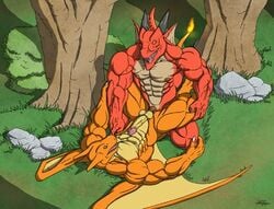 abs anal anal_sex anthro biceps charizard dragon fire forest furry gay horn huge_muscles kevindragon male muscles nintendo no_humans penetration penis pokemon pokemon_(species) scalie sex tree video_games wings