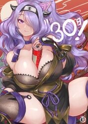 1girls breasts camilla_(fire_emblem) cleavage female fire_emblem fire_emblem_fates hair_over_one_eye hi_res hips huge_breasts light-skinned_female light_skin long_hair nintendo purple_eyes purple_hair revolverwingstudios thick_thighs thighs wide_hips