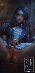 1female 1girls 3d arcane arcane_caitlyn armchair asian asian_female ass ass_focus blue_eyes blue_hair caitlyn_kiramman child_bearing_hips clothed cum_drip cum_dripping cum_dripping_out_of_pussy cum_leaking cum_leaking_out_of_pussy curvaceous curvaceous_body curvaceous_female curvaceous_figure curvaceous_hips curvaceous_thighs curvy curvy_ass curvy_body curvy_female curvy_figure curvy_hips curvy_thighs dat_ass digital_media_(artwork) eye_contact female female_focus female_only gloves indoors league_of_legends leather_gloves long_hair looking_at_viewer netflix portrait pussy pussy_juice pussy_juice_drip pussy_peek riot_games shaved_pussy shoulder_pads sinforge sitting smile solo solo_female solo_focus spread_legs spread_pussy stable_diffusion thick thick_ass thick_legs thick_thighs uniform upskirt wet_pussy