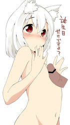 blush censored flat_chest fur momiji_inubashiri mound_of_venus naizuri navel nude paizuri penis red_eyes terazip touhou translated white_hair wolf_ear