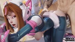 1boy 1girls 3d animated asian asian_female bewyx big_ass big_breasts big_butt big_penis blizzard_entertainment doggy_style juno_(overwatch) light-skinned_female light-skinned_male light_skin my_hero_academia ochako_uraraka_(cosplay) overwatch overwatch_2 shorter_than_30_seconds shorter_than_one_minute uravity_juno video video_game video_game_character